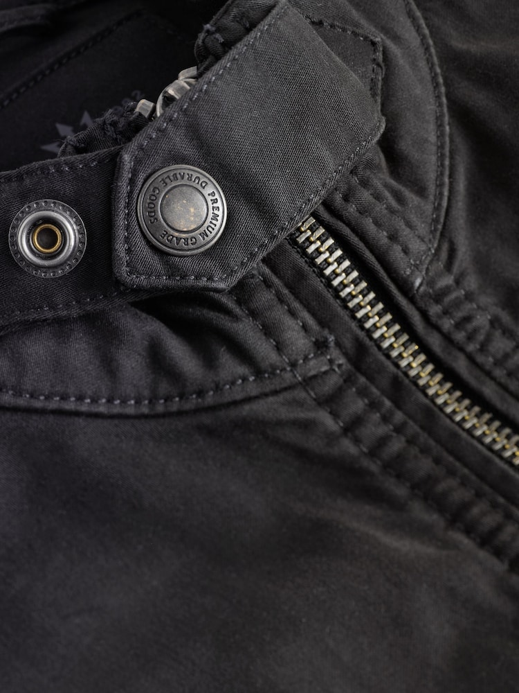 Black Zip Through Funnel Jacket - Image 12 of 13