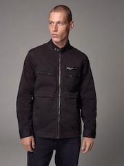 Black Zip Through Funnel Jacket - Image 3 of 13
