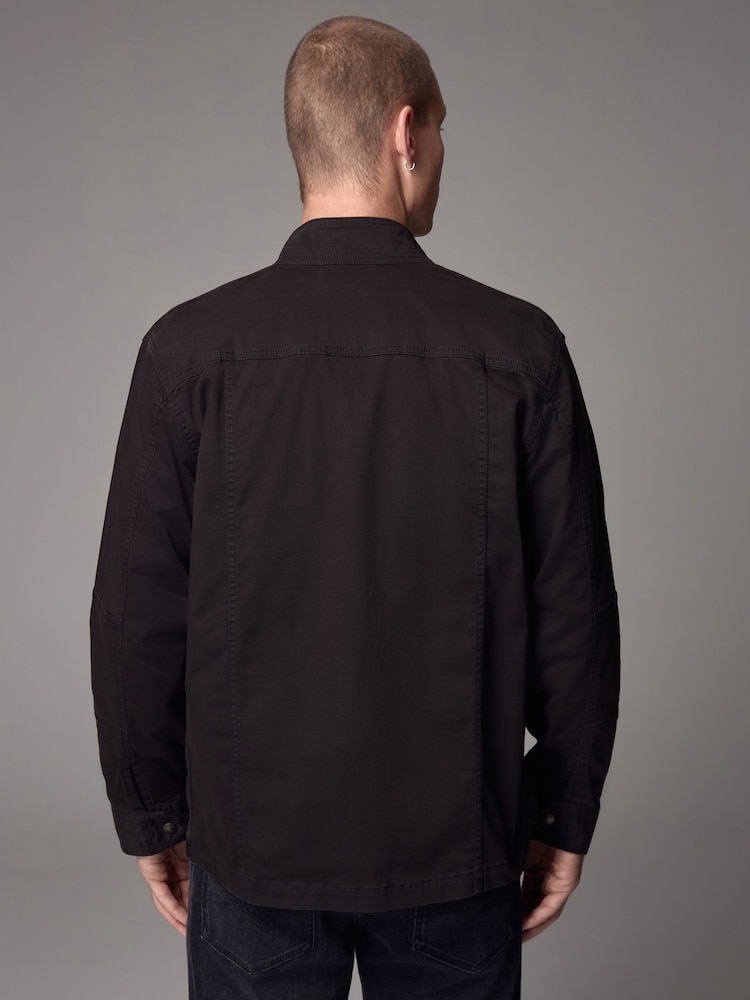Black Zip Through Funnel Jacket - Image 4 of 13