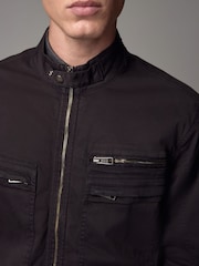 Black Zip Through Funnel Jacket - Image 5 of 13