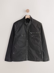 Black Zip Through Funnel Jacket - Image 9 of 13