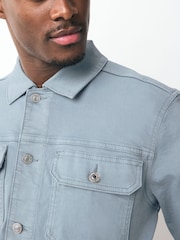 Light Blue Hooded Denim Jacket - Image 5 of 10