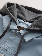 Light Blue Hooded Denim Jacket - Image 8 of 10