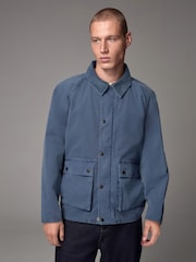 Blue 100% Cotton Cord Collar Field Jacket - Image 1 of 10