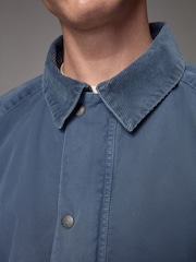Blue 100% Cotton Cord Collar Field Jacket - Image 4 of 10