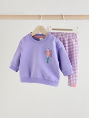 Purple Flower Baby Sweater and Leggings Set - Image 1 of 14