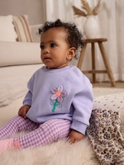 Purple Flower Baby Sweater and Leggings Set - Image 12 of 14