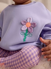 Purple Flower Baby Sweater and Leggings Set - Image 14 of 14