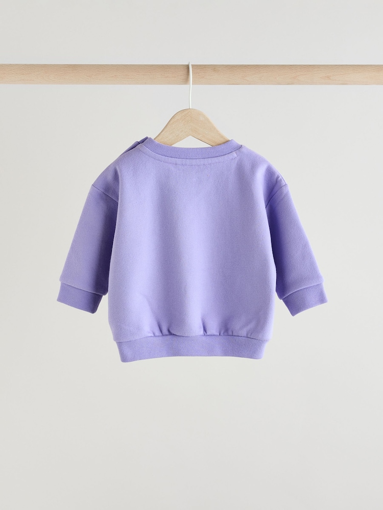 Purple Flower Baby Sweater and Leggings Set - Image 4 of 14