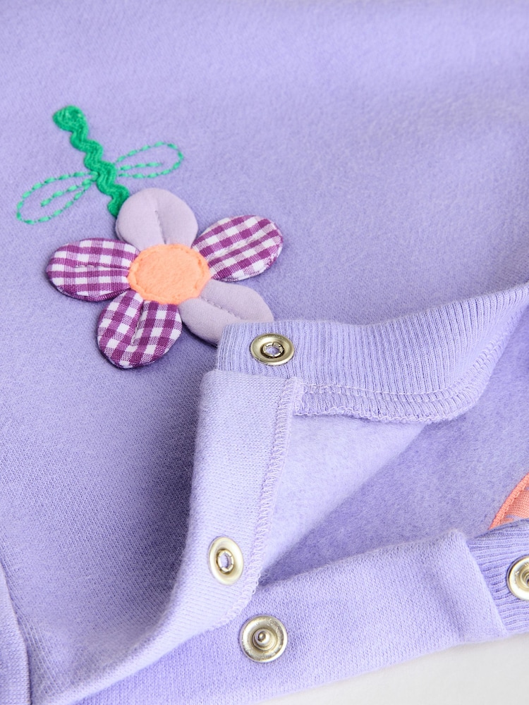 Purple Flower Baby Sweater and Leggings Set - Image 9 of 14