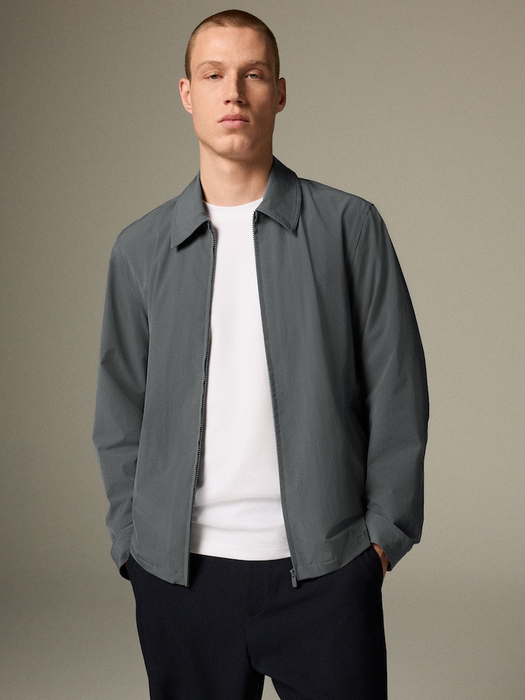 Blue Stretch Technical Shacket - Image 1 of 8