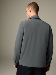 Blue Stretch Technical Shacket - Image 3 of 8