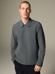 Blue Stretch Technical Shacket - Image 4 of 8