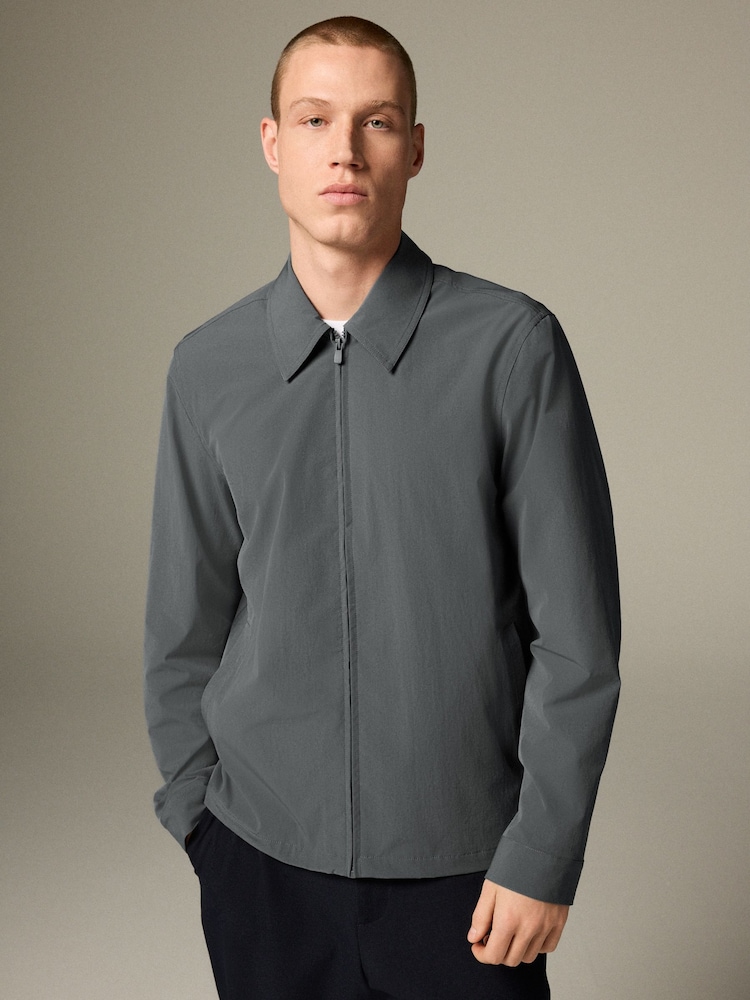 Blue Stretch Technical Shacket - Image 4 of 8
