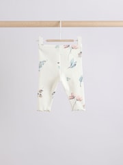 White/Teal Floral Sweater and Leggings Set - Image 10 of 15