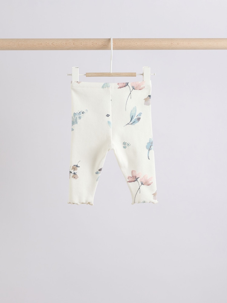 White/Teal Floral Sweater and Leggings Set - Image 10 of 15
