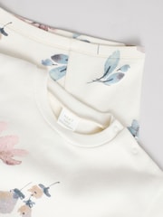 White/Teal Floral Sweater and Leggings Set - Image 12 of 15