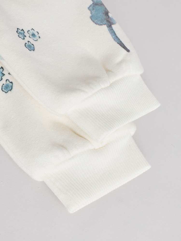 White/Teal Floral Sweater and Leggings Set - Image 14 of 15