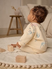 White/Teal Floral Sweater and Leggings Set - Image 4 of 15