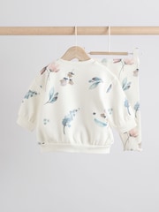 White/Teal Floral Sweater and Leggings Set - Image 6 of 15