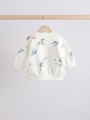 White/Teal Floral Sweater and Leggings Set - Image 8 of 15