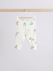 White/Teal Floral Sweater and Leggings Set - Image 9 of 15