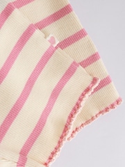 Weiß/Pink mit Streifen - Baby Top and Wide Leg Trousers 2 Piece Set (0mths-2yrs) - Bild 10 von 10