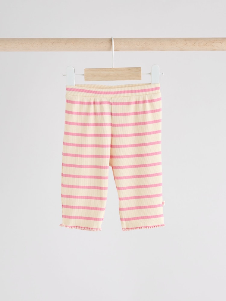 White/Pink Stripe Baby Top and Wide Leg Trousers 2 Piece Set (0mths-2yrs) - Image 3 of 10