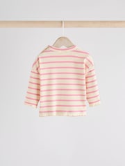 Weiß/Pink mit Streifen - Baby Top and Wide Leg Trousers 2 Piece Set (0mths-2yrs) - Bild 5 von 10