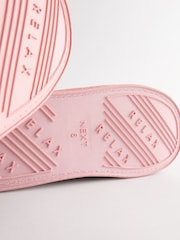 Pink Tweed Boot Slippers with Faux Fur Lining - Image 4 of 7