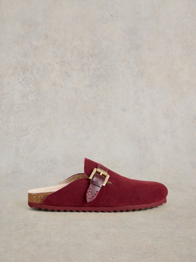 White Stuff Red Myrtle Suede Slip-On Mules - Image 1 of 5