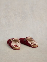 White Stuff Red Myrtle Suede Slip-On Mules - Image 3 of 5
