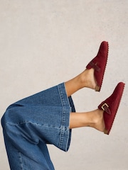 White Stuff Red Myrtle Suede Slip-On Mules - Image 5 of 5