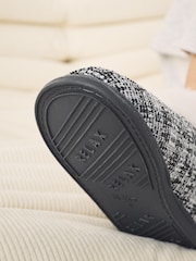 Neutral Tweed Boot Slippers with Faux Fur Lining - Image 9 of 10