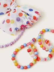 Monsoon White Polka Dot Headband and Bracelets - Image 2 of 2