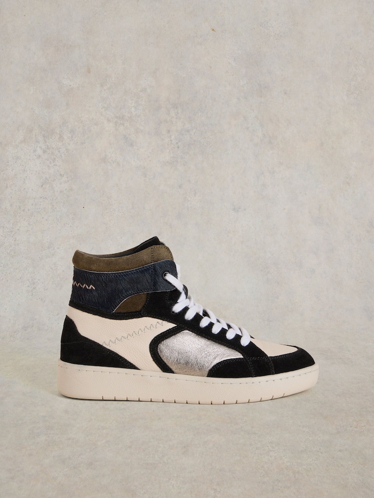 White Stuff Black Heidi Hi-Top Trainers - Image 1 of 4