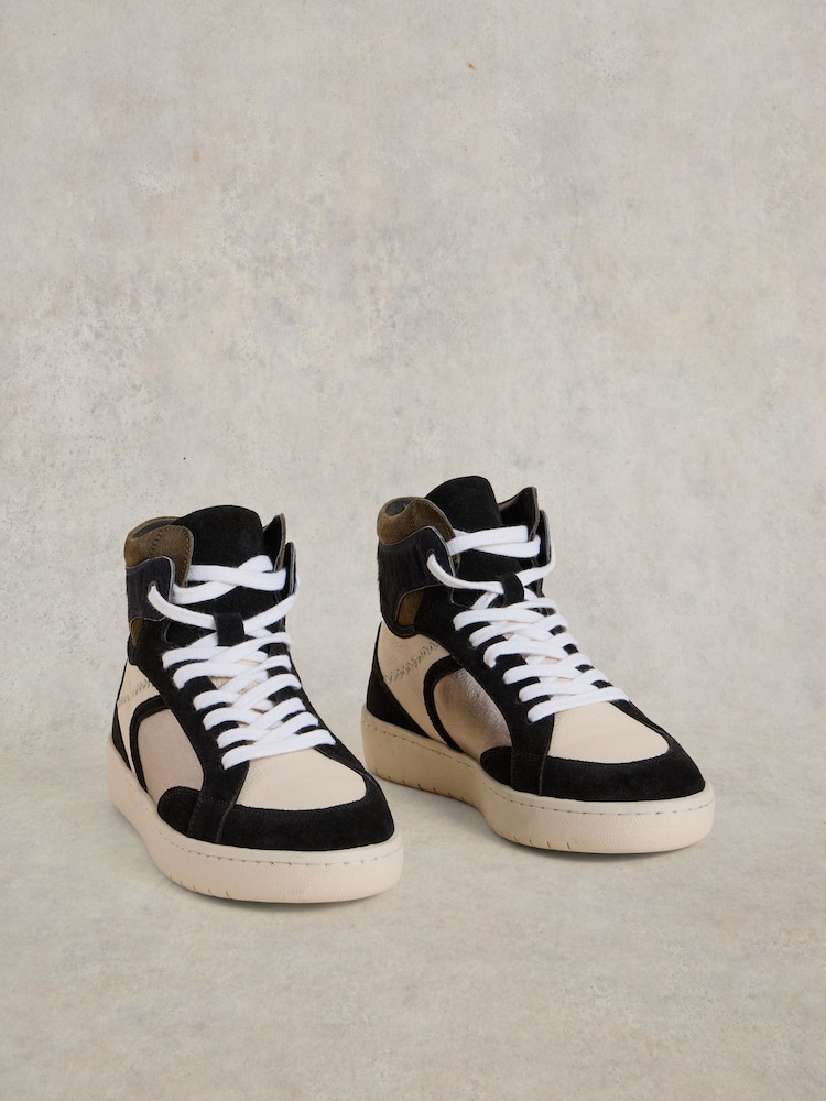 White Stuff Black Heidi Hi-Top Trainers - Image 2 of 4