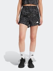 adidas Black Train Essential Minimal All Over Print Shorts - Image 1 of 6