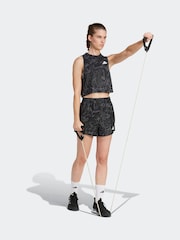 adidas Black Train Essential Minimal All Over Print Shorts - Image 3 of 6