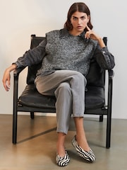Monochrome Denim Shirt Layer 2 in 1 Knitted Tank Jumper with Wool - Image 4 of 7