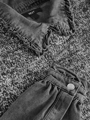 Monochrome Denim Shirt Layer 2 in 1 Knitted Tank Jumper with Wool - Image 7 of 7