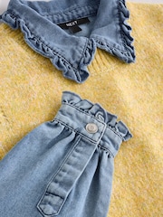 Yellow Denim Shirt Layer 2 in 1 Knitted Tank Jumper with Wool - Image 7 of 7