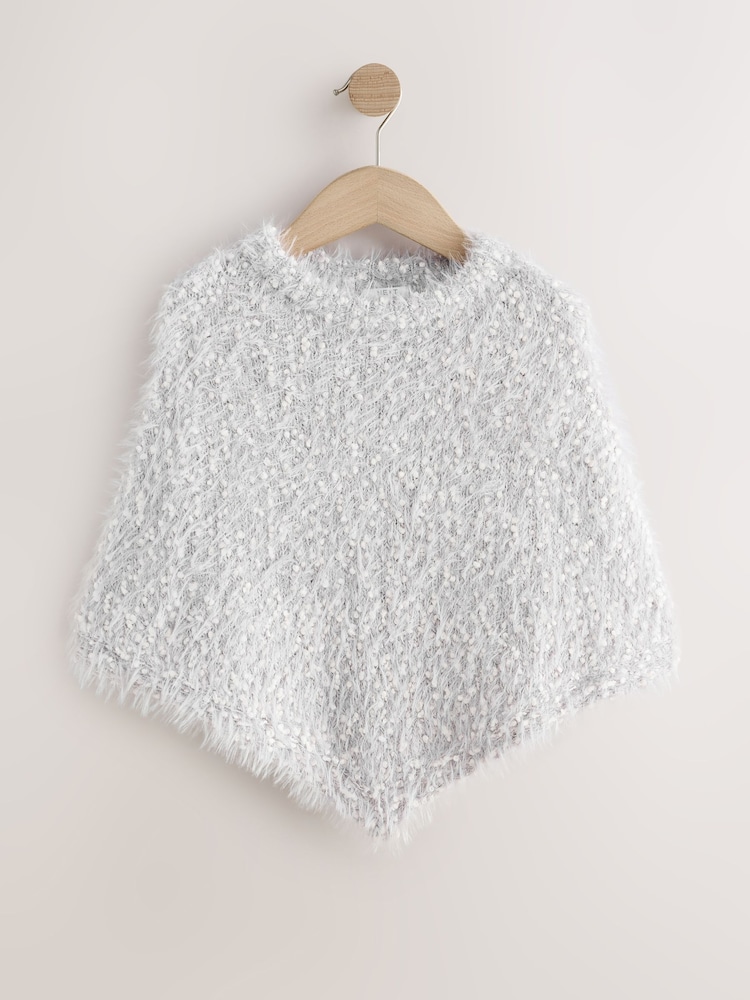 Grey Knitted Poncho (3-16yrs) - Image 1 of 4