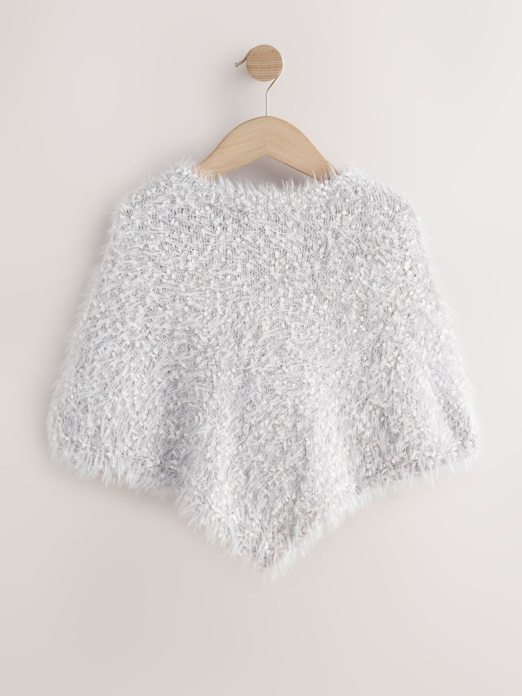 Grey Knitted Poncho (3-16yrs) - Image 2 of 4