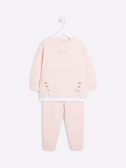 River Island Girls Long Sleeve 100% Cotton Military Button Set - صورة 3 من 5