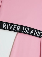 River Island Pink Girls Ribbed Midi 100% Cotton Skirt Set - Image 4 of 5
