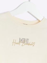 River Island Cream 100% Cotton Top and Joggers Set - Image 4 of 5