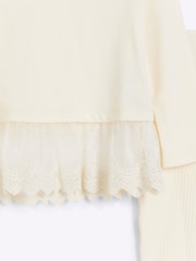 River Island Cream 100% Cotton Top and Joggers Set - Image 5 of 5