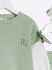 River Island Green Girls Long Sleeve Sweatshirt Set - Image 4 of 5