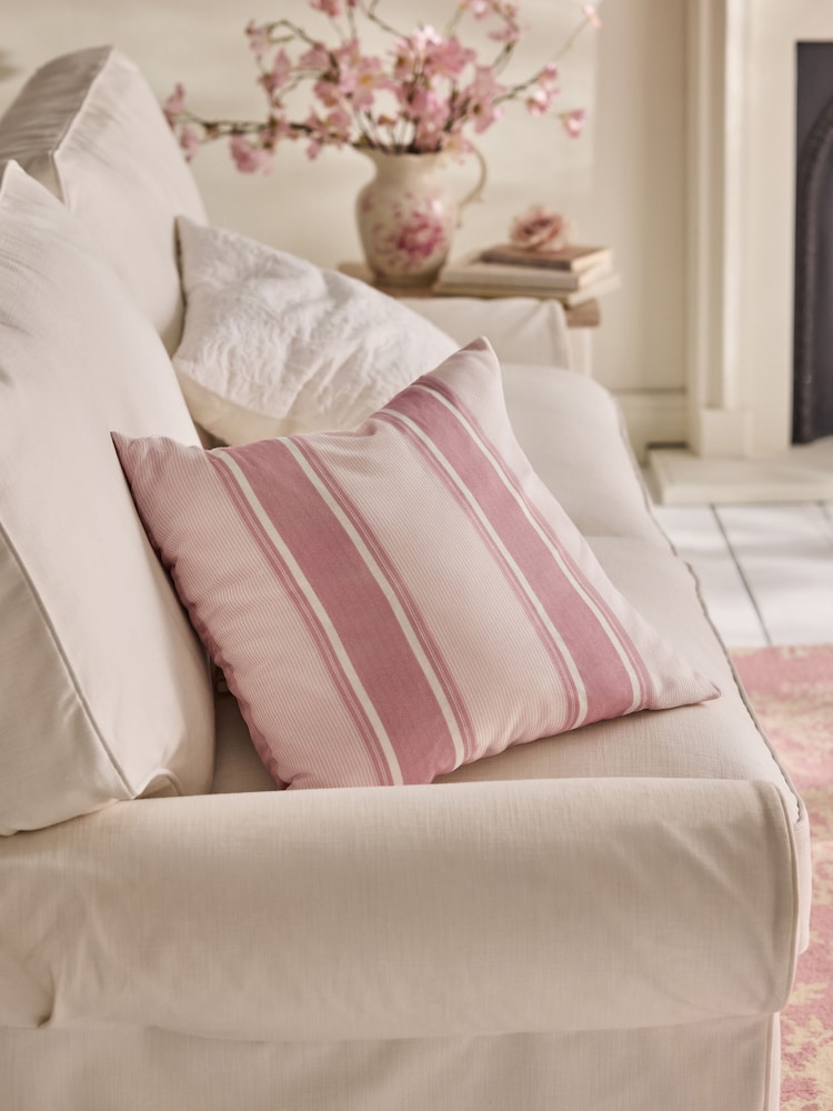 Shabby Chic by Rachel Ashwell® Pink Stripe Cotton Linen Cushion - Image 1 of 7 Shabby Chic by Rachel Ashwell® Pink Stripe Cotton Linen Cushion - Image 1 of 7